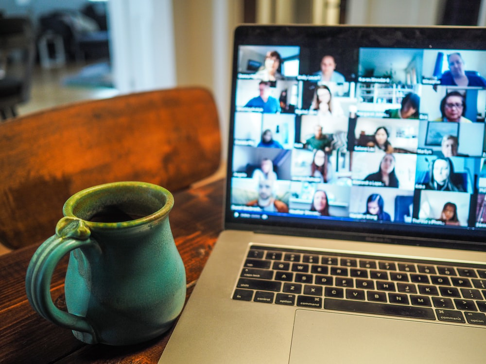 Online focus group meeting on video call