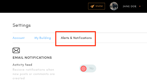 Alerts and notifications settings