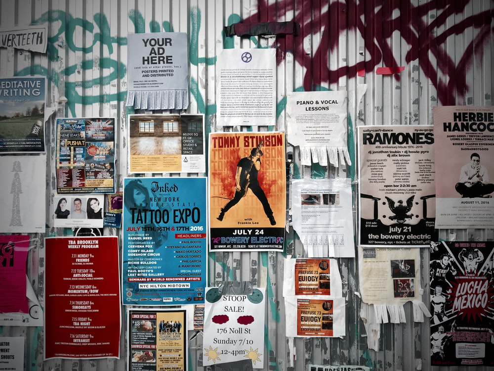 Notice board in residential building.