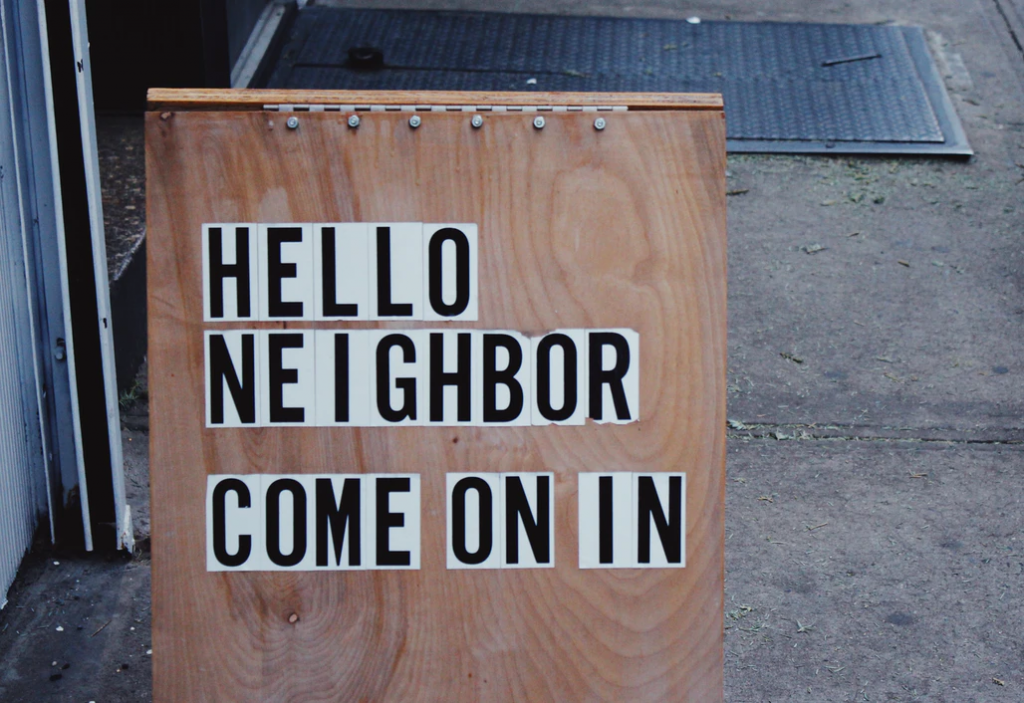 Welcome sign outside a Tenants’ Association meeting